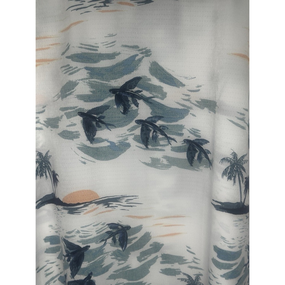 Croft and Barrow mens XL easy care polyester Hawaiian shirt  Stingrays - Picture 8 of 12